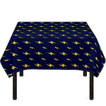 Yellow Lightning Bolts Pattern Print Tablecloth