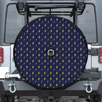 Yellow Lightning Bolts Pattern Print Tire Cover With Camera Hole