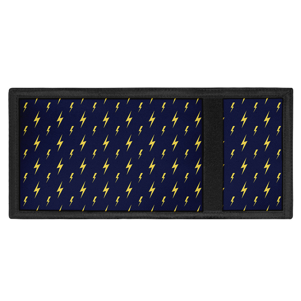 Yellow Lightning Bolts Pattern Print Trifold Wallet