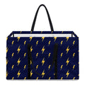 Yellow Lightning Bolts Pattern Print Utility Tote Bag