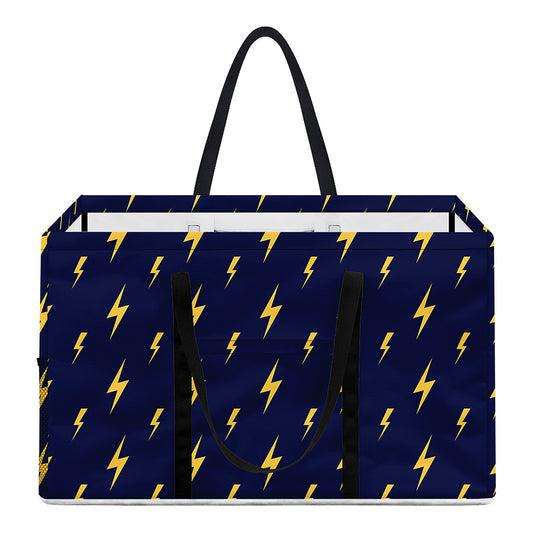 Yellow Lightning Bolts Pattern Print Utility Tote Bag