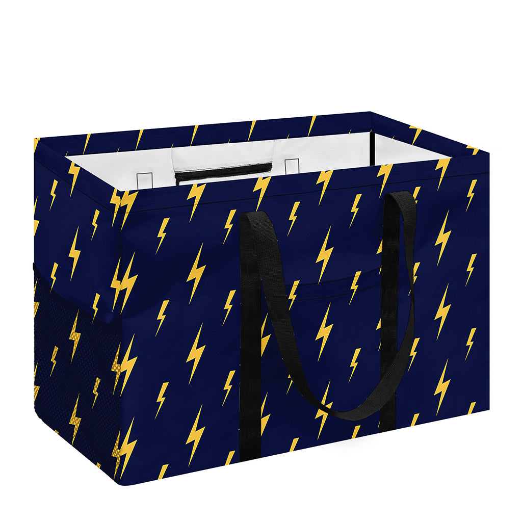 Yellow Lightning Bolts Pattern Print Utility Tote Bag