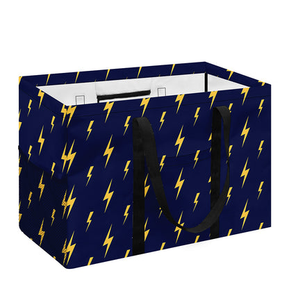 Yellow Lightning Bolts Pattern Print Utility Tote Bag