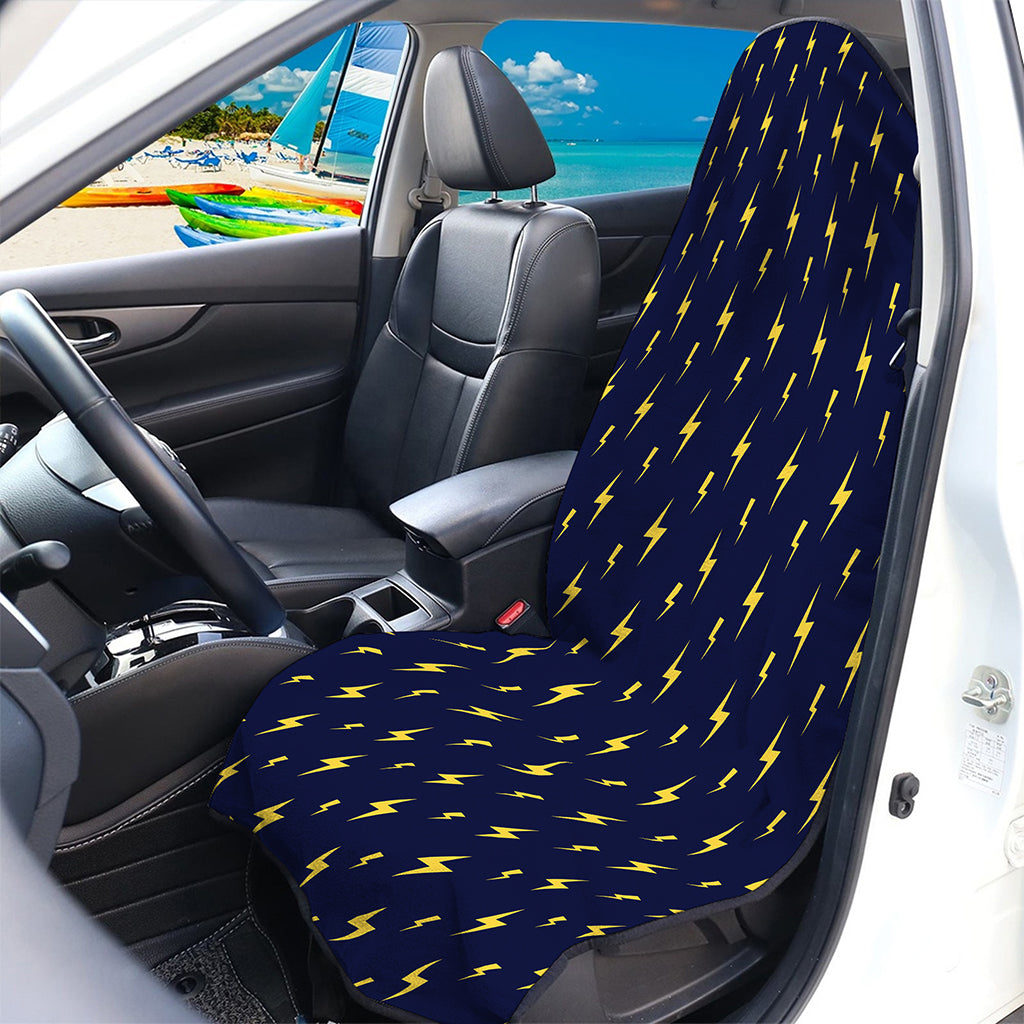 Yellow Lightning Bolts Pattern Print Waterproof Car Seat Cover