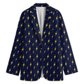 Yellow Lightning Bolts Pattern Print Women's Blazer