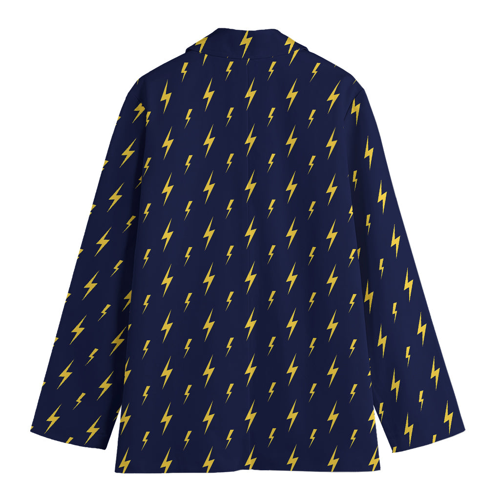 Yellow Lightning Bolts Pattern Print Women's Blazer