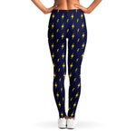 Yellow Lightning Bolts Pattern Print Women's Leggings