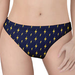 Yellow Lightning Bolts Pattern Print Women's Thong