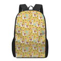 Yellow Llama Pattern Print 17 Inch Backpack