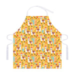 Yellow Llama Pattern Print Adjustable Apron