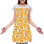 Yellow Llama Pattern Print Adjustable Apron