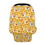 Yellow Llama Pattern Print Baby Seat Cover