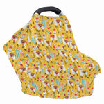 Yellow Llama Pattern Print Baby Seat Cover