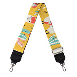 Yellow Llama Pattern Print Bag Strap