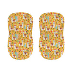 Yellow Llama Pattern Print Bar Stool Covers