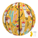 Yellow Llama Pattern Print Basketball