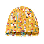 Yellow Llama Pattern Print Beanie
