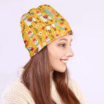 Yellow Llama Pattern Print Beanie