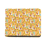 Yellow Llama Pattern Print Bifold Wallet