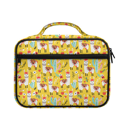 Yellow Llama Pattern Print Briefcase Bible Bag