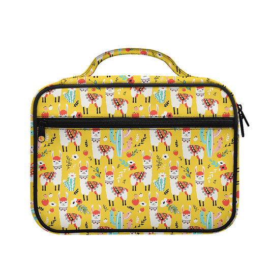 Yellow Llama Pattern Print Briefcase Bible Bag