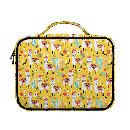Yellow Llama Pattern Print Briefcase Bible Bag