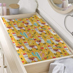 Yellow Llama Pattern Print Changing Pad Cover