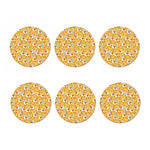 Yellow Llama Pattern Print Coaster Set