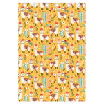 Yellow Llama Pattern Print Curtain