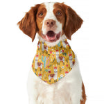 Yellow Llama Pattern Print Dog Bandana