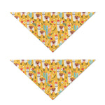 Yellow Llama Pattern Print Dog Bandana