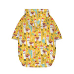 Yellow Llama Pattern Print Dog Zip Up Hoodie