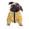 Yellow Llama Pattern Print Dog Zip Up Jacket