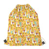 Yellow Llama Pattern Print Drawstring Bag