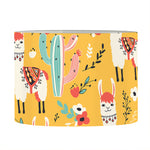 Yellow Llama Pattern Print Drum Lamp Shade