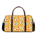 Yellow Llama Pattern Print Duffle Bag