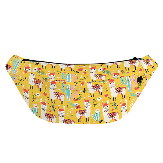 Yellow Llama Pattern Print Fanny Pack