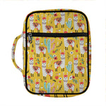 Yellow Llama Pattern Print Front Pocket Bible Bag