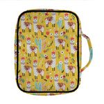 Yellow Llama Pattern Print Front Pocket Bible Bag