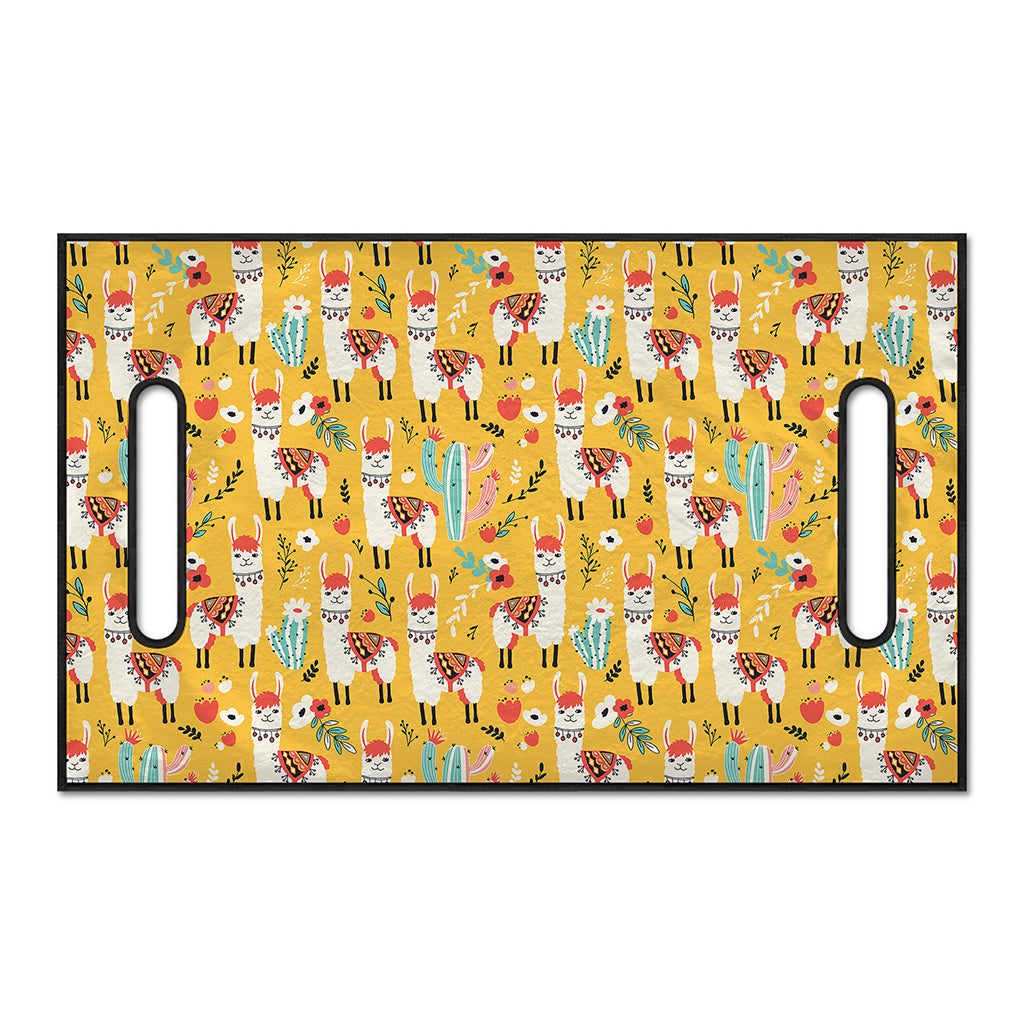 Yellow Llama Pattern Print Golf Cart Seat Cover