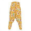 Yellow Llama Pattern Print Hammer Pants