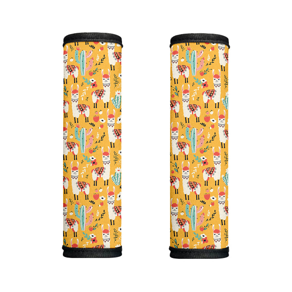 Yellow Llama Pattern Print Handle Covers