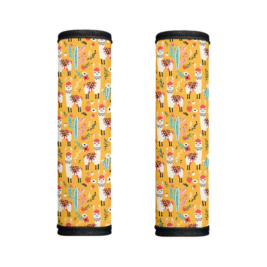 Yellow Llama Pattern Print Handle Covers
