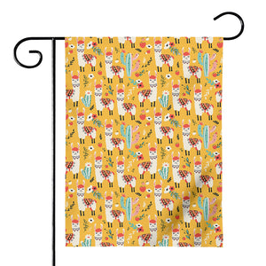 Yellow Llama Pattern Print House Flag