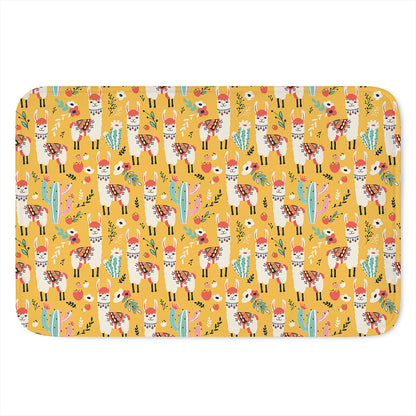 Yellow Llama Pattern Print Indoor Door Mat