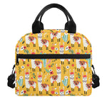 Yellow Llama Pattern Print Insulated Lunch Bag