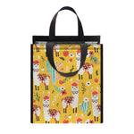Yellow Llama Pattern Print Insulated Lunch Tote