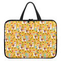 Yellow Llama Pattern Print Laptop Sleeve With Handle