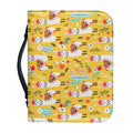 Yellow Llama Pattern Print Leather Bible Cover