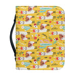 Yellow Llama Pattern Print Leather Bible Cover